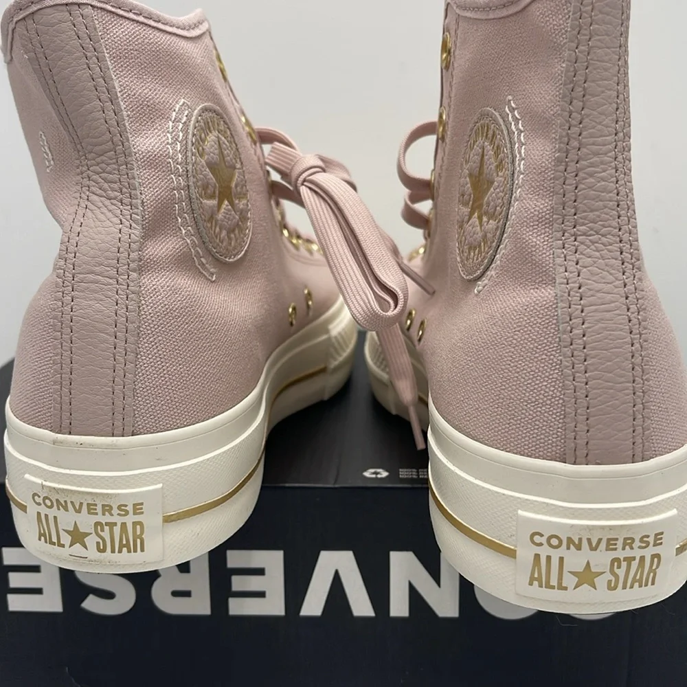 Converse WMNS CTAS LIFT HI FLUSH STONE/EGRET/GOLD A10431C Platforms Sneakers